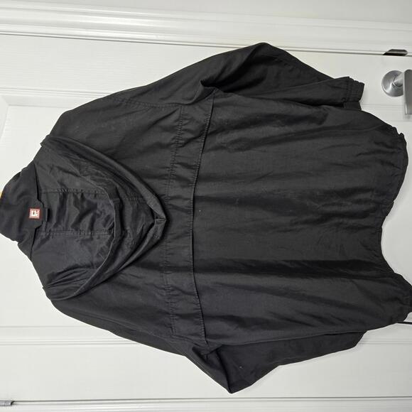 Vintage Chaps Jacket Men's Small Black Pullover Soft Shell Hooded Windbreaker - Picture 8 of 11